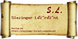 Slezinger Lóránt névjegykártya