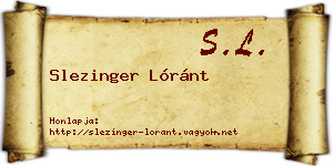Slezinger Lóránt névjegykártya