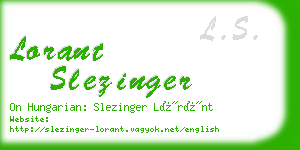 lorant slezinger business card